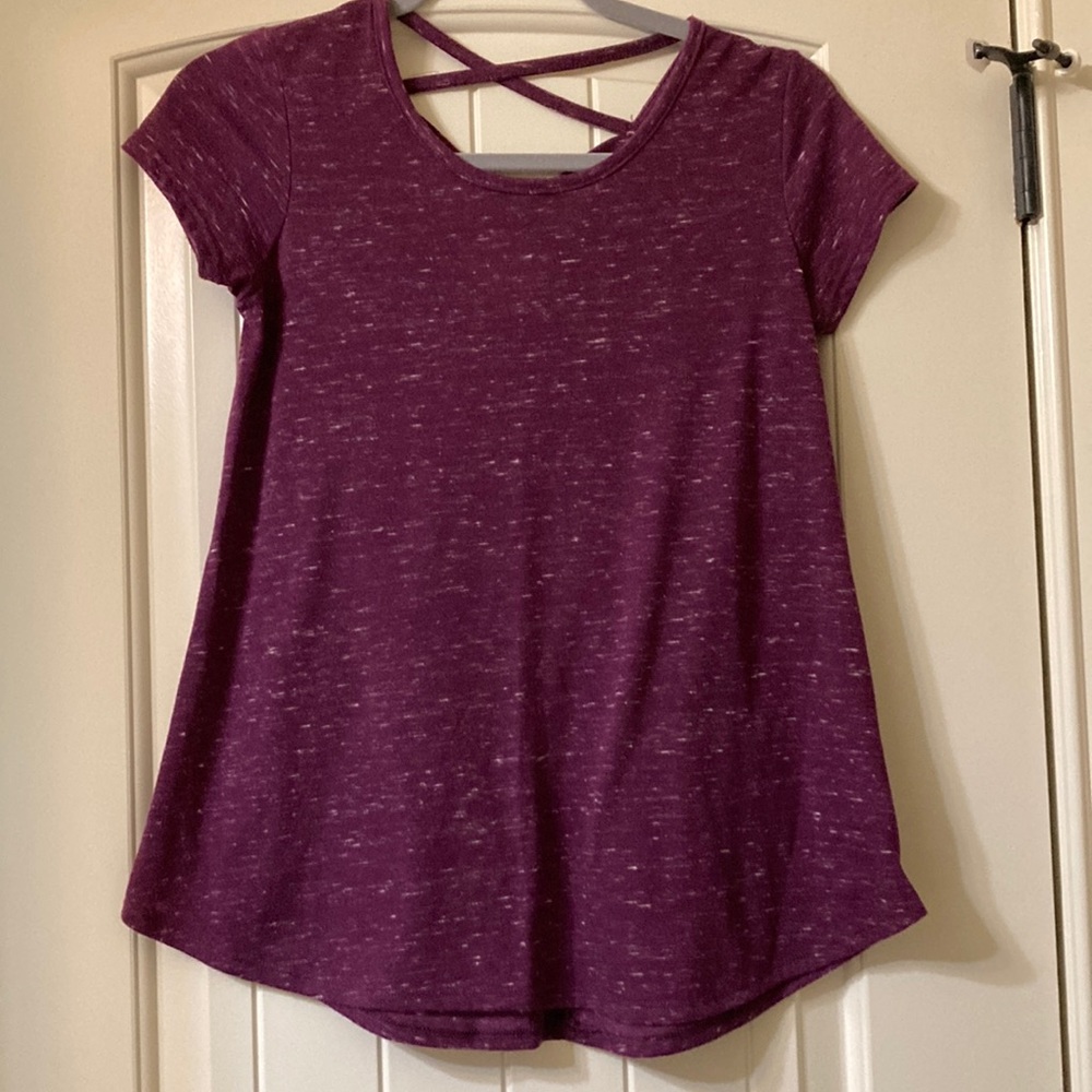 Women's Purple Top with Crisscross Back